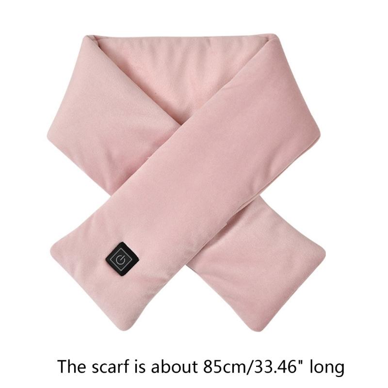 Winter Electric Heated Scarf 5V Adjustable Temperature Scarf USB Charging Heat Control Neck Warmer for Cycling Camping