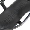 CHANEL Sandals COCO Mark ankle strap thong sandal flats black leather 24C G45428 Used