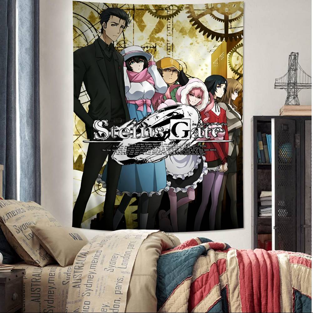 Steins Gate Anime Tapestry Wall Hanging Decoration Household Wall Hanging Home Decor