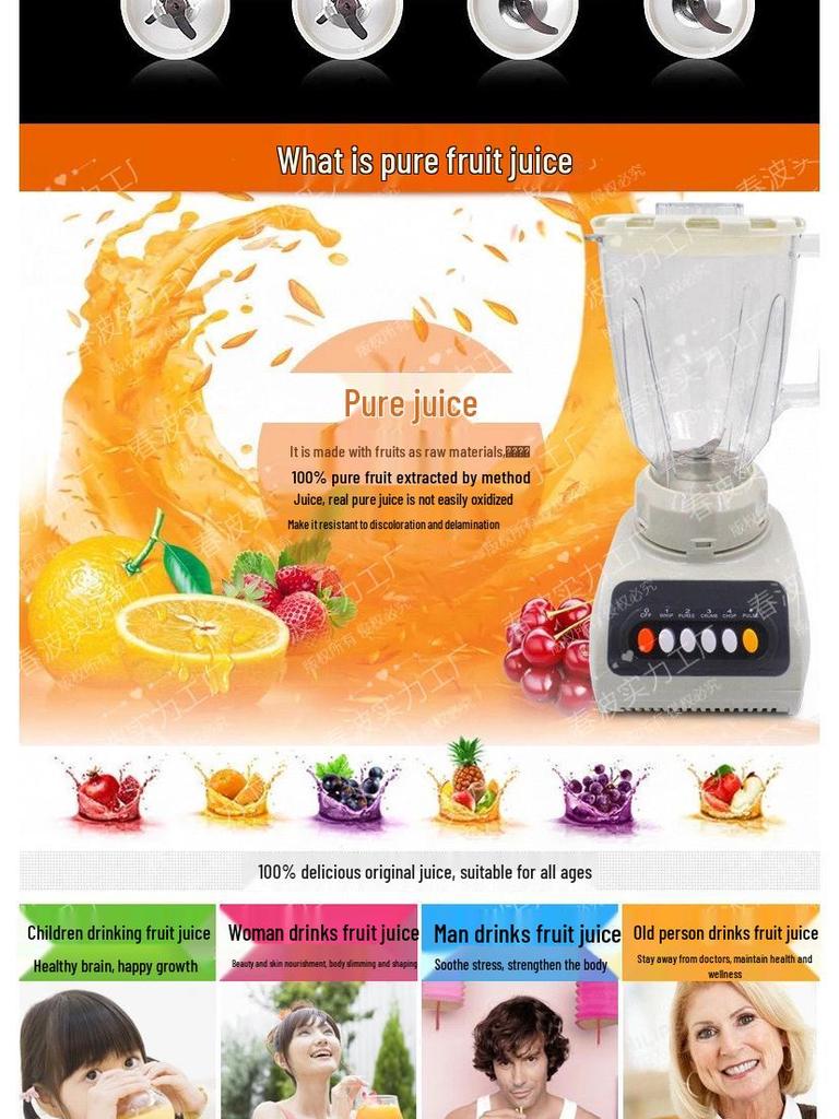 Centrifuga e Frullatore Multifunzione a 4 Velocità con Bicchiere in Plastica da 1,5L