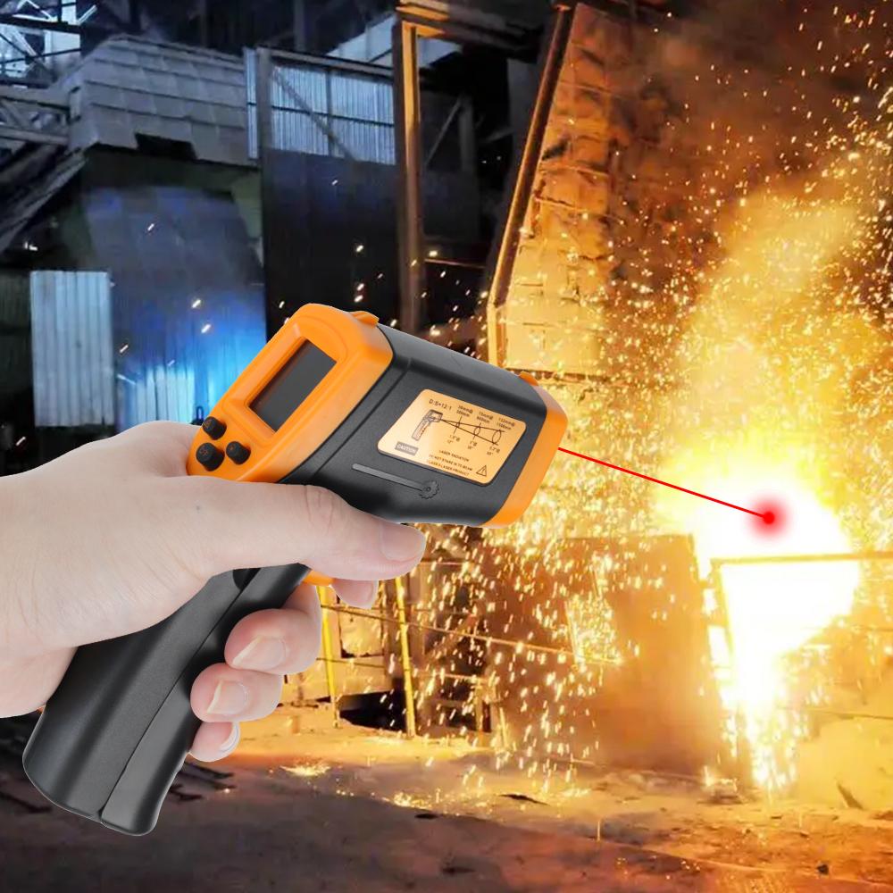 LCD-Display -50 ~ 600 ℃ Berührungsloses digitales Infrarot-Thermometer-Messgerät Wärmebildkamera Laser-IR-Temperaturpistole