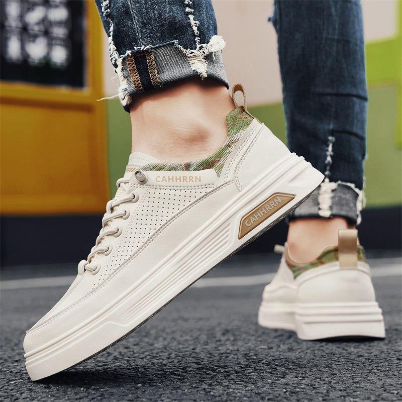 

Spring men s shoes leather board shoes student youth casual little white tide shoes 2025 new versatile single shoes men s 44