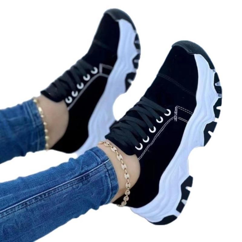 Nowe Codzienne Sportowe Buty Niskie na Grubej Podeszwie dla Kobiet na Wiosnę i Jesień