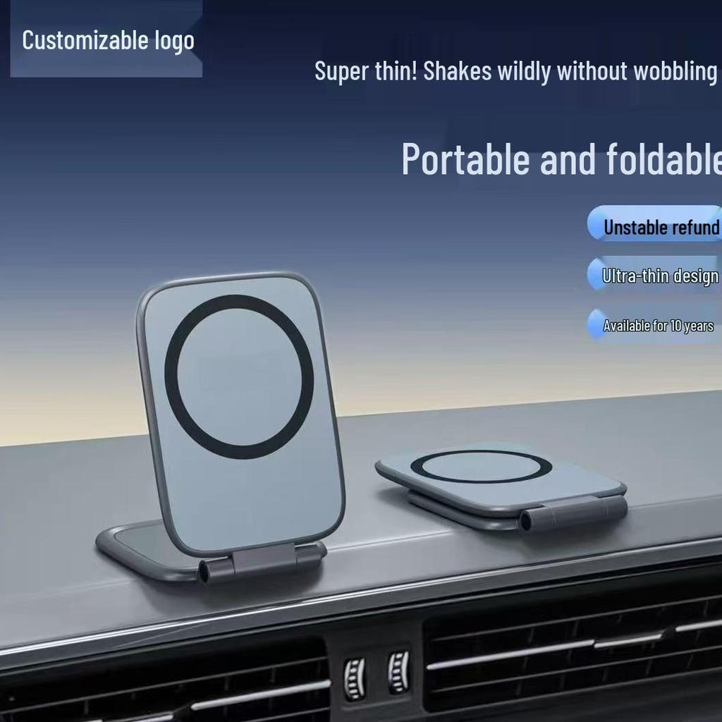 Magnetic Suction Cup Rotating Phone Holder with Silicone Grip for Car