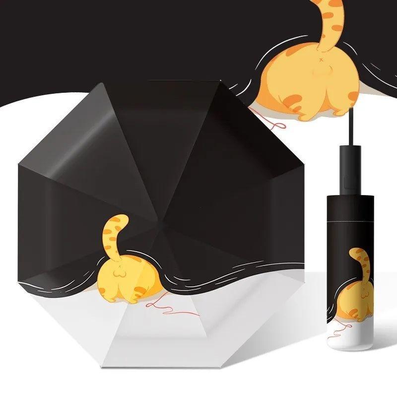Three-Fold Eight-Bone Cute Animal Cartoon Children'S Folding Umbrella For Students' Special Lightweight And Easy-To-Carry Umbrel