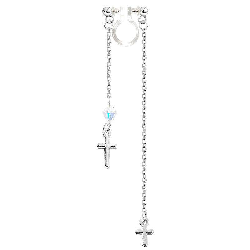Ear Piercing Ear Clip Cross Tassel Crystal Ear Bone Clip Fake Earring Earring Earring Ear Bone Nail Women