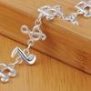 Adjustable Silver Bangle Jewelry Eight Note Hand Chain Exquisite Music Note Bracelet  Women
