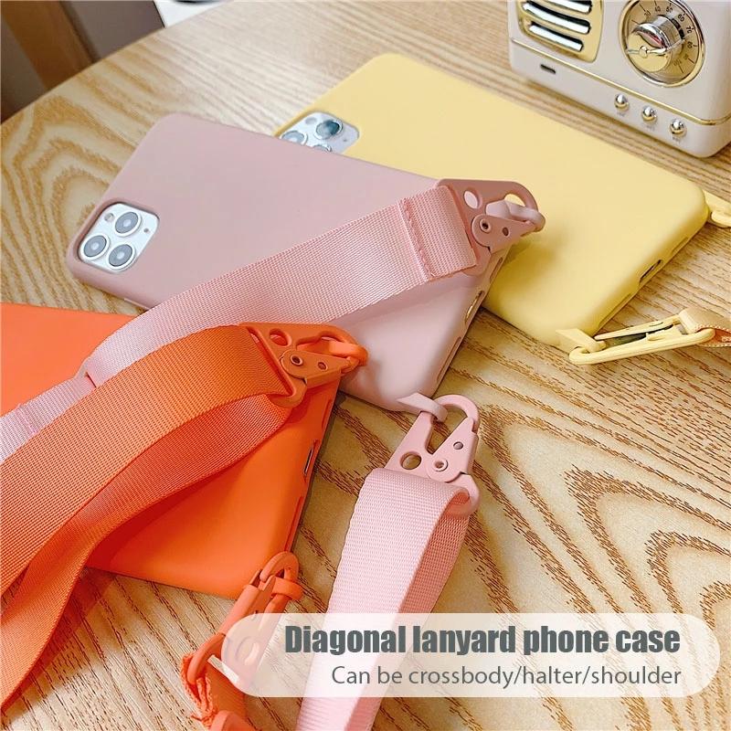 Crossbody Ketting Lanyard Koord Telefoon Hoesje Voor Iphone 16 15 14 Plus 13 12 Mini 11 Pro Xs Max Xr X Siliconen Zachte Tpu Ach