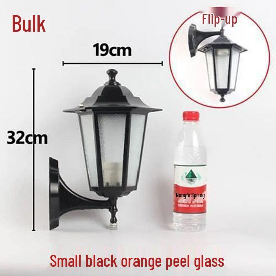 Sechseckige Retro-Außenwandleuchte, Wasserdichte LED, Antike Bronze-/Schwarze Oberfläche für Balkon-Dekoration
