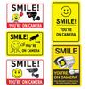 Metal Security Sign Smile You Are On Camera Weatherproof Aluminum Easy Mount
