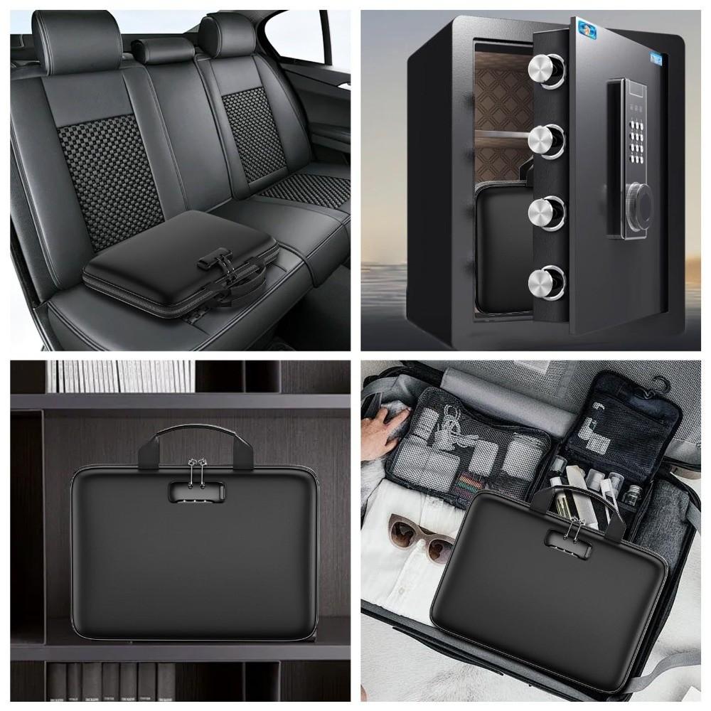 With Pocket Fireproof Document Box Waterproof Accordion File Folder  Card