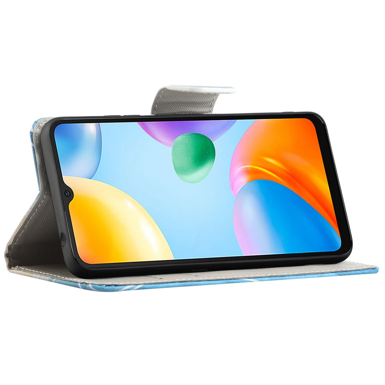 

For Xiaomi Redmi 10C 4G Cross Texture Pattern Printing PU Leather Wallet Case Foldable Stand Phone Cover C