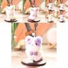 Cute Animal Plush Doll With Checkered Bow Decoration For Bags And Keys