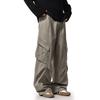 American retro washed pleated casual pants men's and women's autumn tide brand street loose deconstruction wide-leg tooling floor-mopping pants