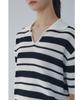 Bobeu Stripe Pattern Collared Neck Pullover_Black 7156250006