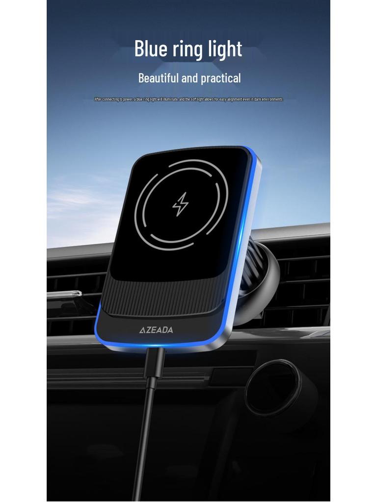 AZEADA 15W Magnetic Wireless Car Charger & Multi-Angle Phone Holder