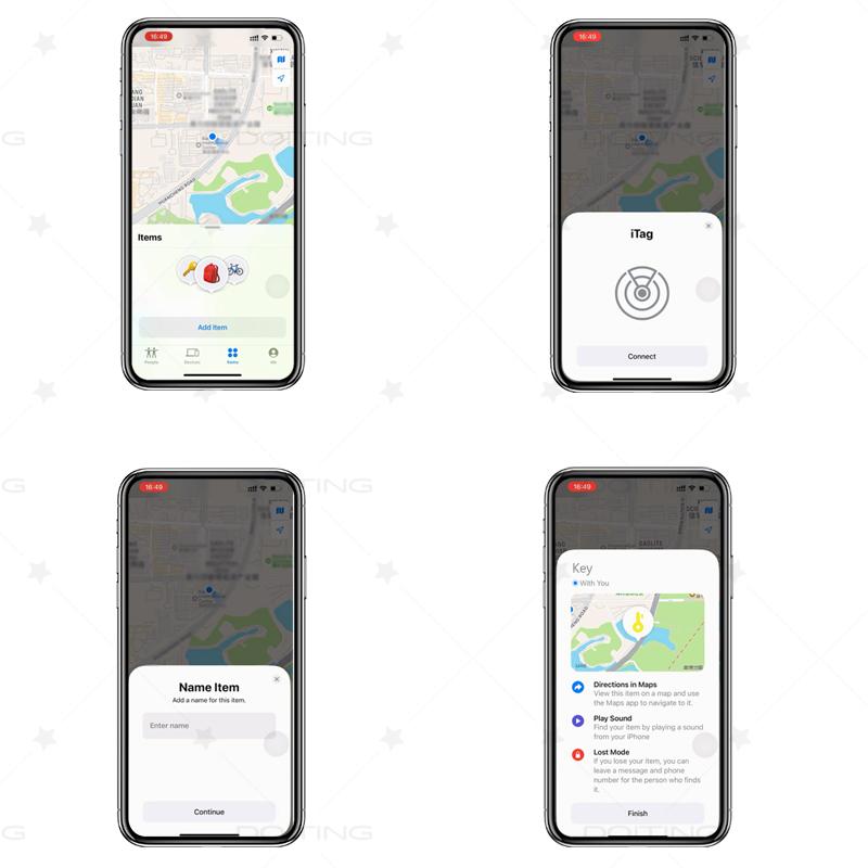 Mini Smart GPS Tracker Key Finder Locator Anti Lost Device Tracker For Kids Pets Car Luggage Works With Find My APP iOS System