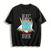 NYC 89 BRK Grafikdruck Lässiges Streetwear-T-Shirt Reines Baumwoll-T-Shirt