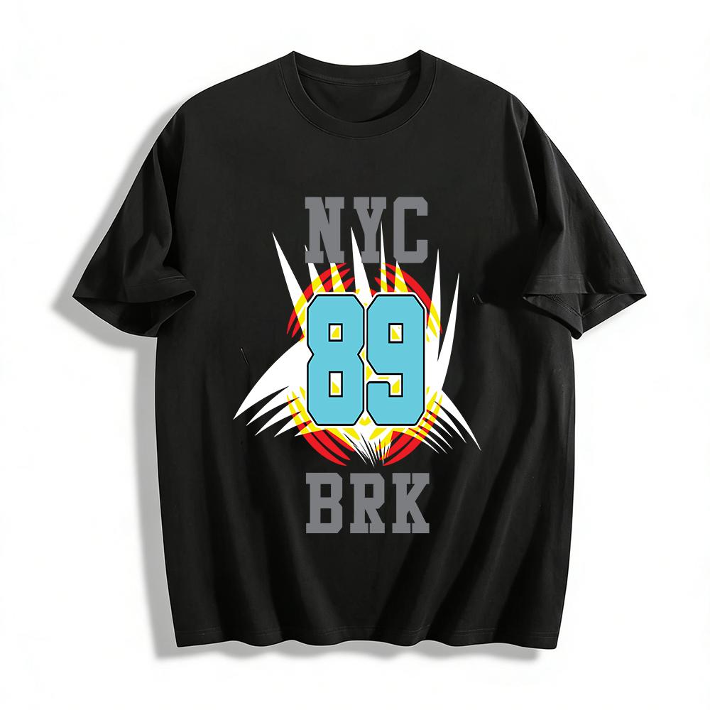 NYC 89 BRK Graphic Print Casual Streetwear T-Shirt Pure cotton T-shirt XXS