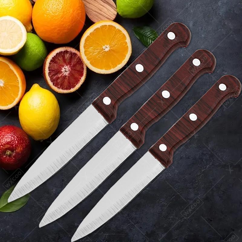 3.5inch Brown Fruit Knife Stainless Steel Kitchen Knife Sharp Blade Household Fruit Vegetable Knife Knives and Accessories