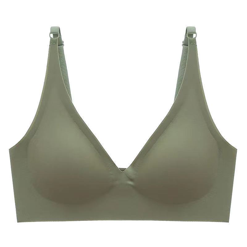 Women's Seamless Wire-Free Comfortable One-Piece Lifting Thin Bra Simple Smooth Surface Solid Color Underwear