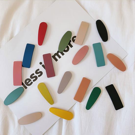 10Pcs Hair Clip Korean Style Hair Accessory Acrylic Girls Snap Hairpin Barrettes for Daily Wear