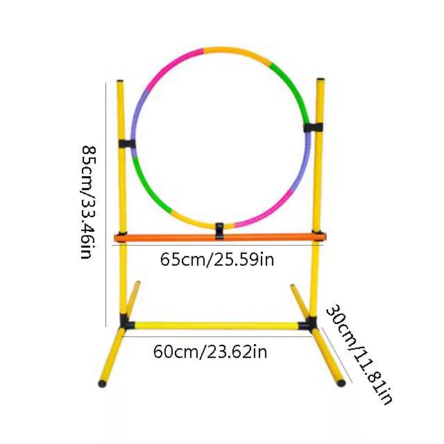 Dog Agility Training Set: Jump Hurdles, Ring, Weaving Poles for Small Pets