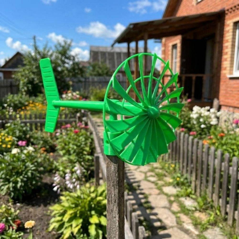 Plastic Garden Wind Spinner Waterproof Lawn Wind Sculpture Windmill Ornament Backyard Landscape