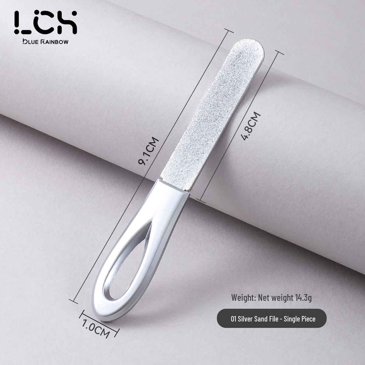 Compact Stainless Steel Double-Sided Nail File & Polisher