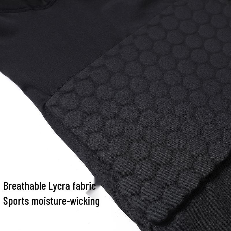 Professional Basketball Honeycomb Anti-Collision Long Sleeve Compression Set with Elbow Pads