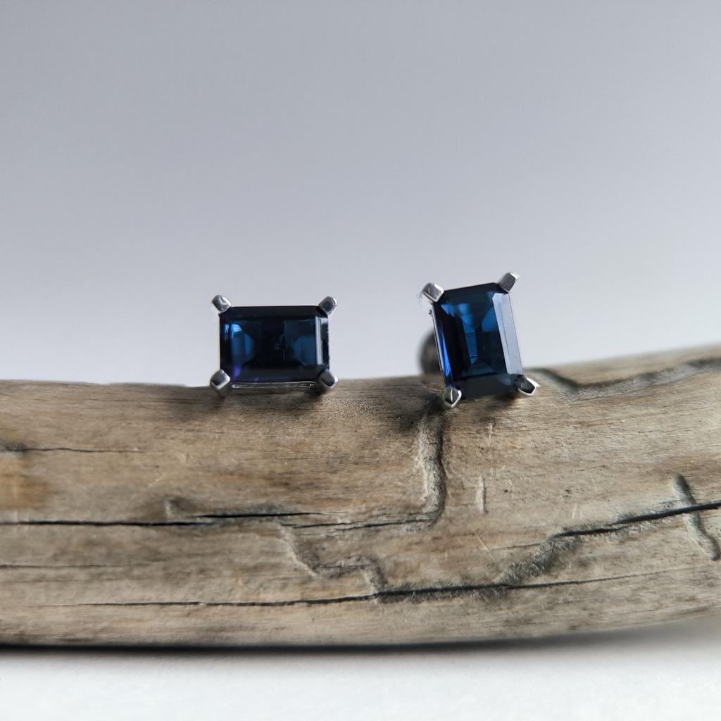 Серебряные серьги с сапфиром nano 1.675ct (2203407)