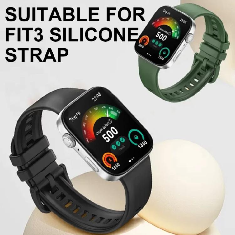 Replacement Watchband Silicone Sport Strap Comfortable Silicone Wristband Portable Watch Strap Suitable for Watch fit3