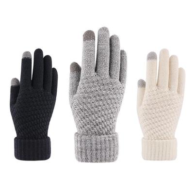 Mănuși tricotate calde unisex cu ecran tactil, separate de degete, pentru toamnă și iarnă