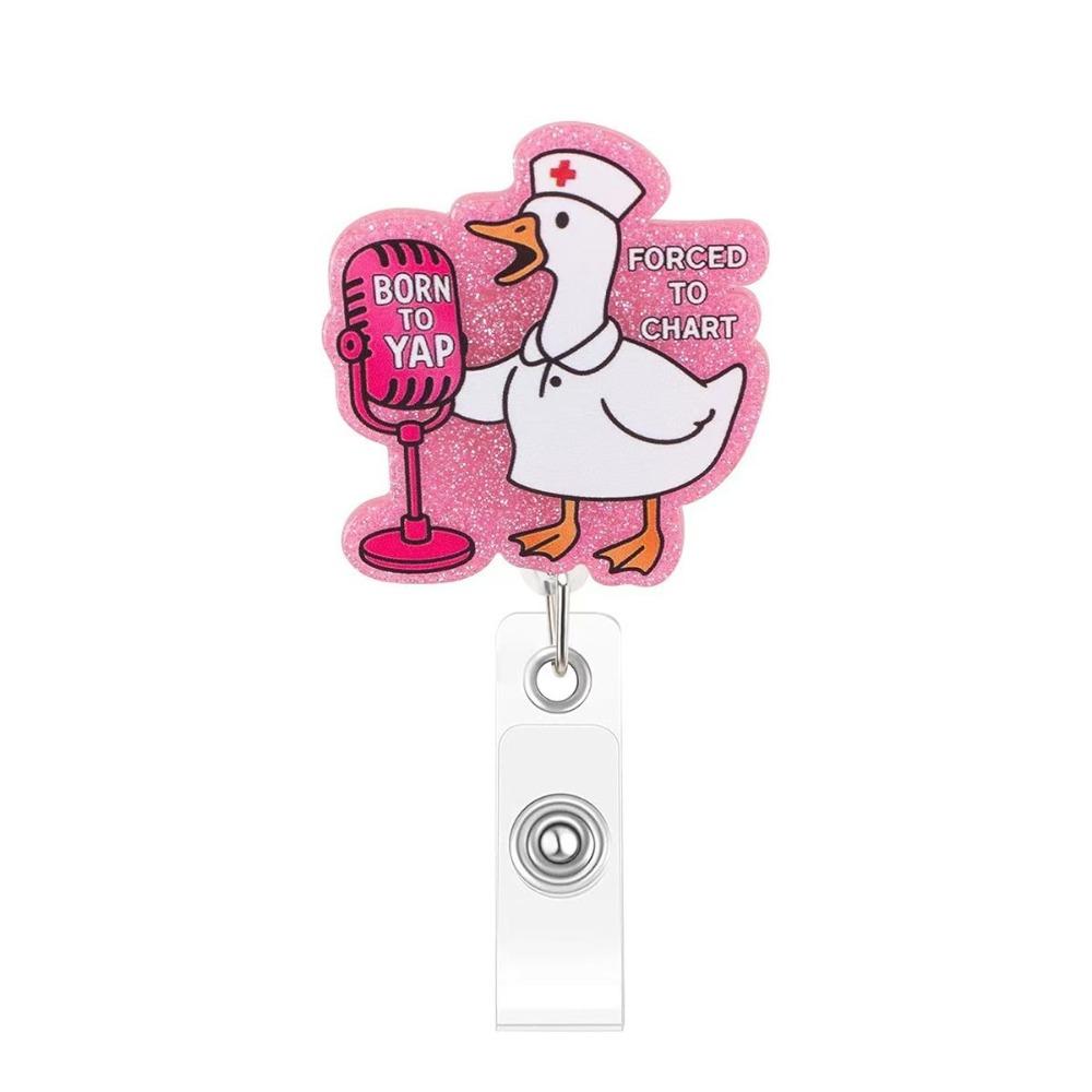 

Retractable Goose Nurse Badge Reel Pull-tab Fastener ID Clip Fashion Badge Holder Nursing Student 1