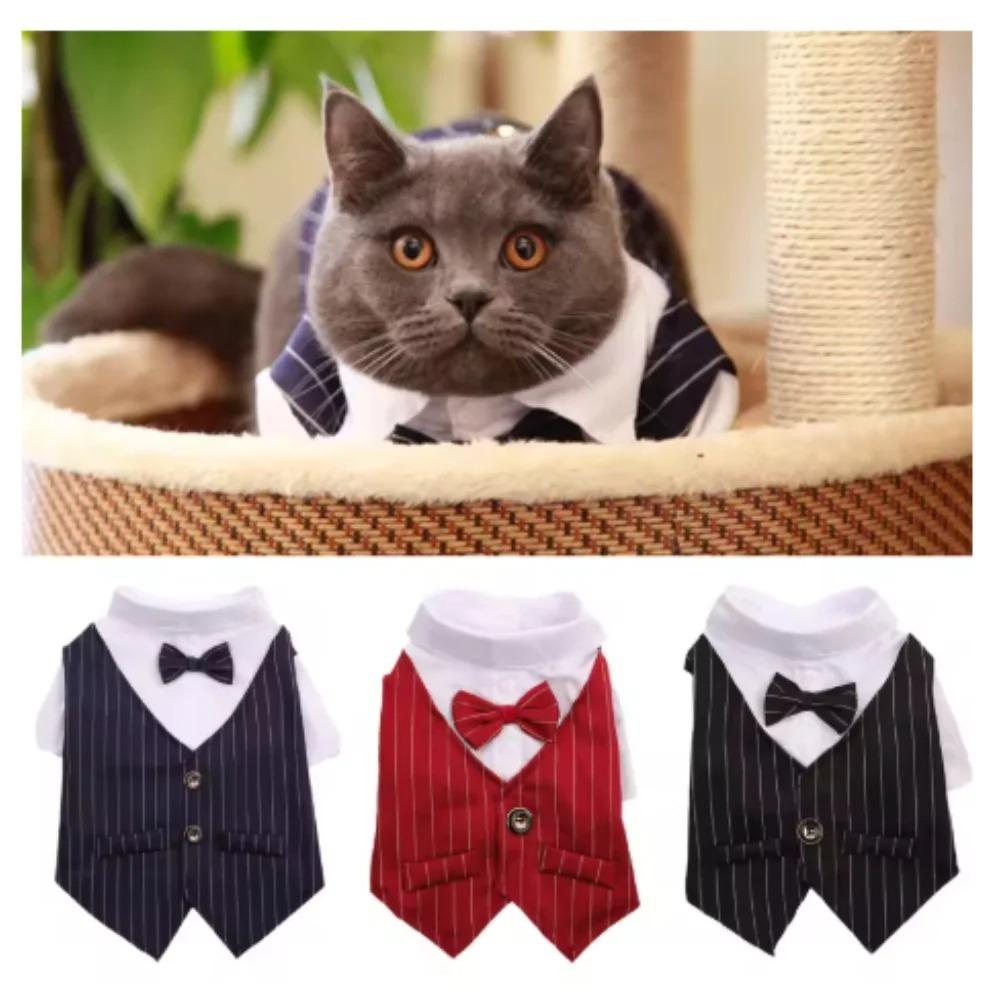 Handsome Cat Dog Party Suit Clothing Solid Fashion Pet Jacket for Cats Small Dogs Wedding Birthday Partying Clothes Costume
