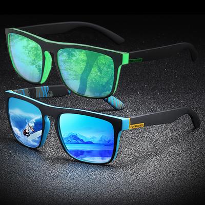 2 Pieces Fashion Vintage Square Sports Sunglasses Men Women Driving Fishing Brand Designer Sun Glasses Retro Man Eyewear UV400