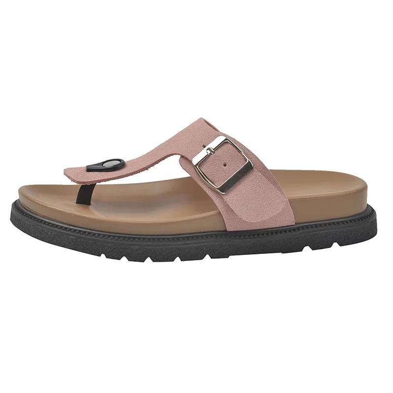 Fashion New Brand Shoes Woman Peep Toe Round Toe Women's Slippers Fashion Casual Platform Sandals Women Summer Plus Size Flat Flip Flops