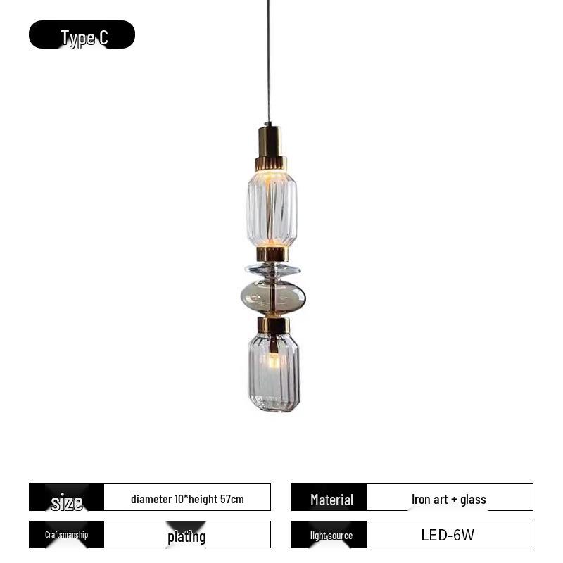 Modern European Glass Chandelier for Restaurant, Bedroom, or Stairwell