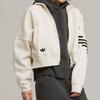 adidas Originals Trefoil Logo High Collar 3-Stripe Zip-Up Sports Jacket Women Jacket Miracle-White IB7316