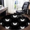 1PC Cat Moon Office Round Area Rug, Indoor Mat Suitable For Office, Under Office Chairs Bedroom Living Room Home Decor, Room Deco 194