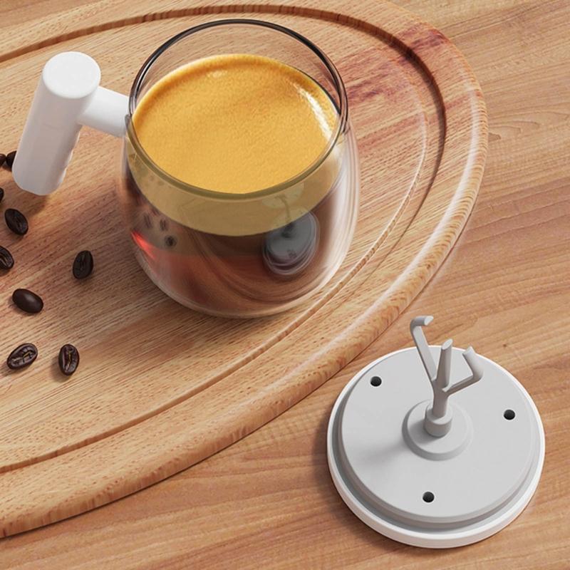 Glass Electric Automatic Stirring Mug 400ml with Lid and Handle for Coffee Milk Powder Mixing Portable Drink Mixer