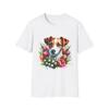 Floral Dog Portrait T-Shirt, Cute Pet Lover Gift, Spring Outfit, Animal Lover