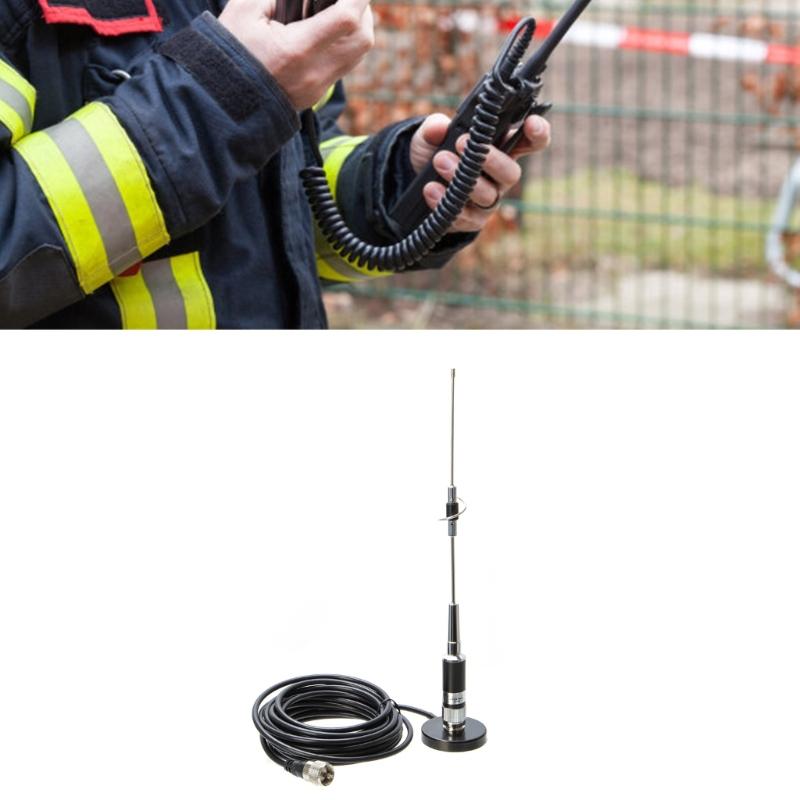 Double Band CR-77 Antennas with PL259 Connector & Small Magnetic Base Mini Magnetic Mount for Professional Communication