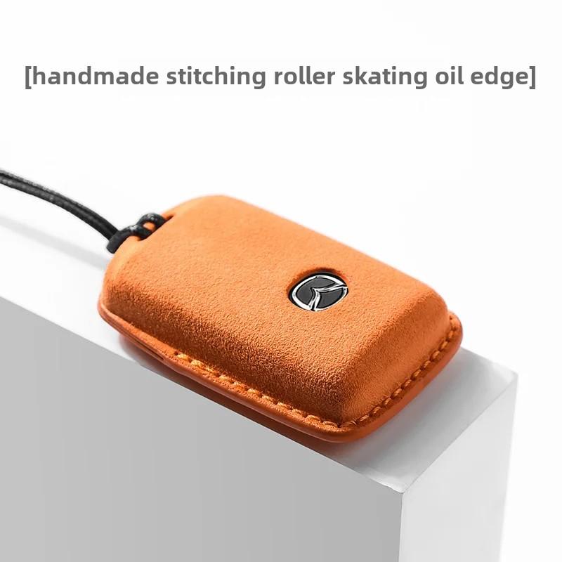 Mazda Car Key Cover Premium Leather Flip Key Case Compatible with Mazda 3 4 5 Models Auto Accessories Shell Buckle Bag
