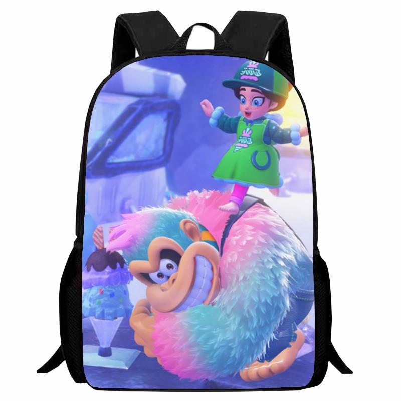 Donkey Kong Bananza, full-open student schoolbag, cartoon backpack, male