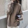 Women's High-End Solid Color Knit Turtleneck Sweater - Autumn/Winter Casual Slim Fit Top.