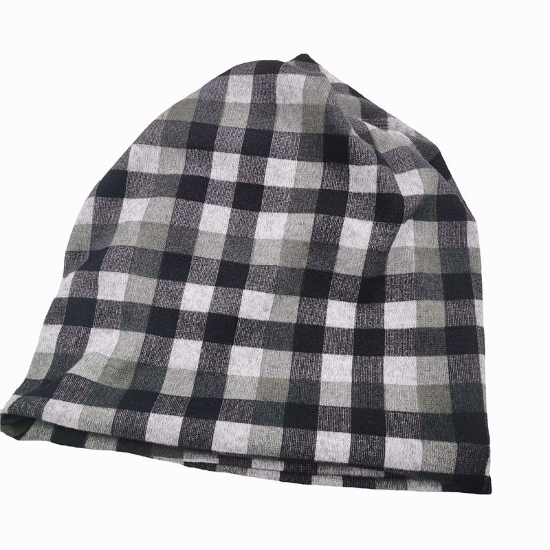 Turban Hat Women Men Unisex Beanie Digital Print Plaid Head Wrap For Outdoor Windproof & Warmth | Breathable Headwear Baggy Cap