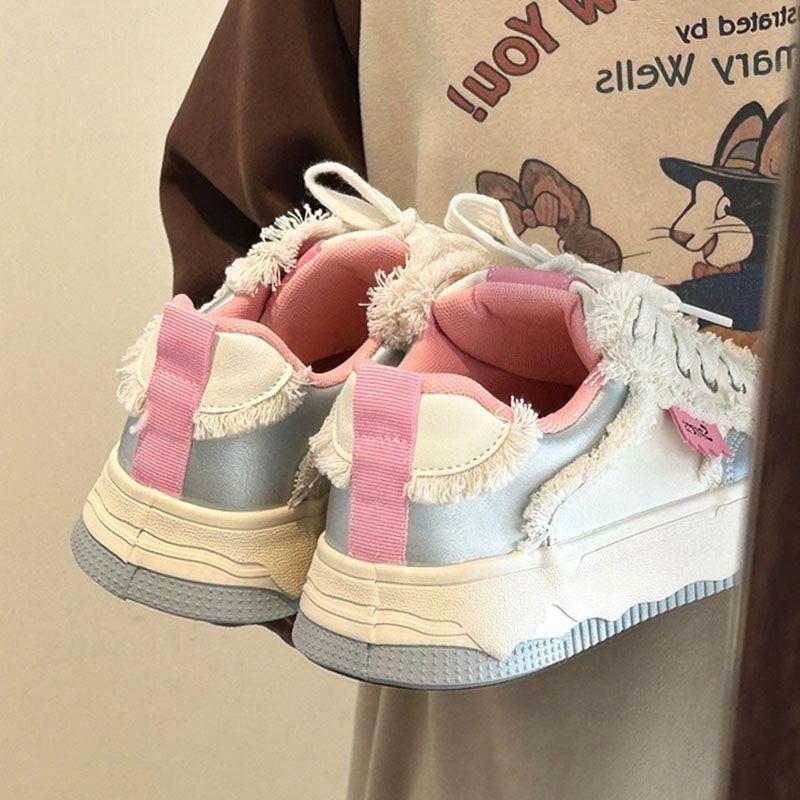 Niche platform white shoes women's 2025 new spring and autumn students versatile chic shoes canvas casual lightweight board shoes