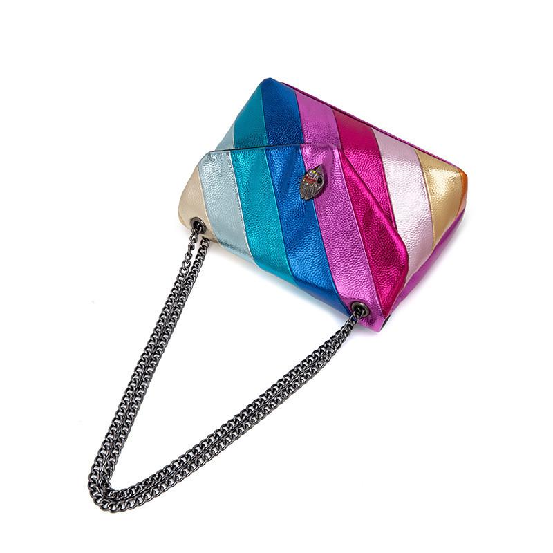 Colorful Pu Rainbow Eagle Head Shoulder Chain Crossbody Bag For Trendy Fashion
