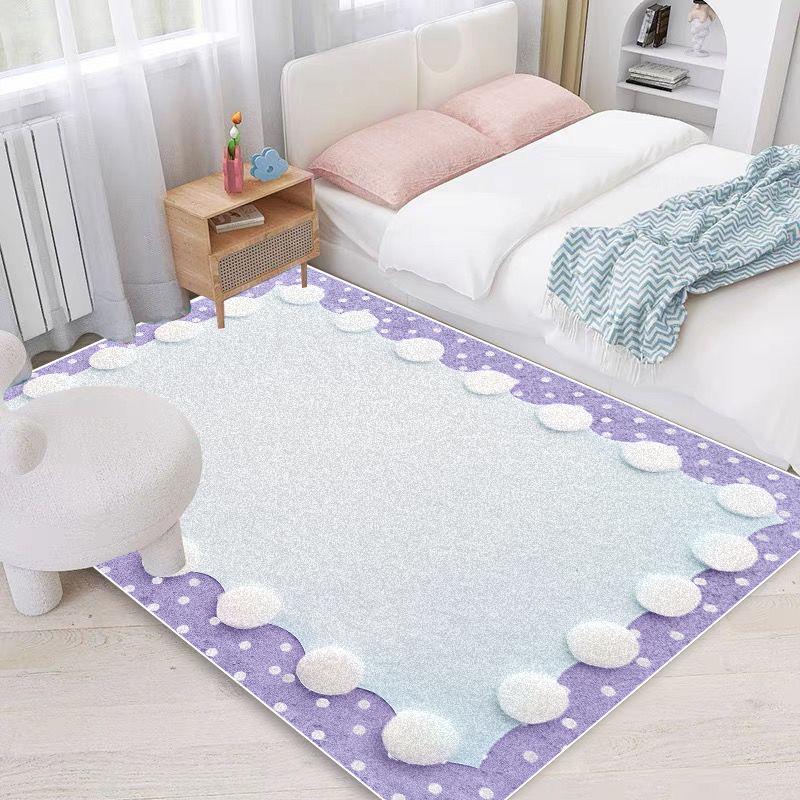 

Soft Purple Plush Carpet Fluffy Rug for Kids Bedroom Living Room Home Decor Plaid Cute Mats 60*90cm